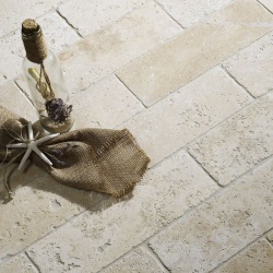 White Tumbled Travertine W&F 100x305mm